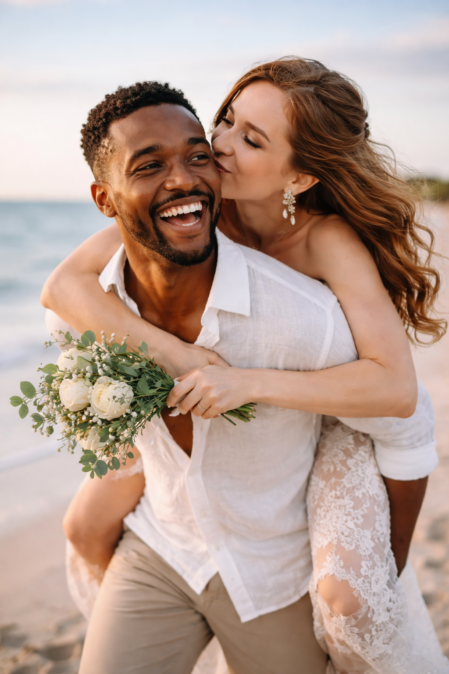 Natürliches, ungestelltes Paarfoto im warmen Abendlicht